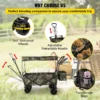 Collapsible Folding Wagon with Removable Canopy, Heavy Duty Foldable Wagon Utility Cart for Garden, Camping, Grocery Cart, Beach Wagon Cart with Wheels and Rear Storage, Camouflage - Image 15