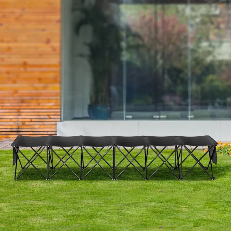 VEVOR 6 Seat Portable Folding Sport Bench Outdoor Camping Chair with Carry Bag - Image 7