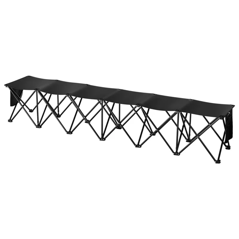 VEVOR 6 Seat Portable Folding Sport Bench Outdoor Camping Chair with Carry Bag - Image 9