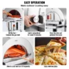 22" Outdoor Pizza Oven Portable Pellet/Gas Oven with Casters for Camping - Image 5