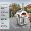 22" Outdoor Pizza Oven Portable Pellet/Gas Oven with Casters for Camping - Image 6