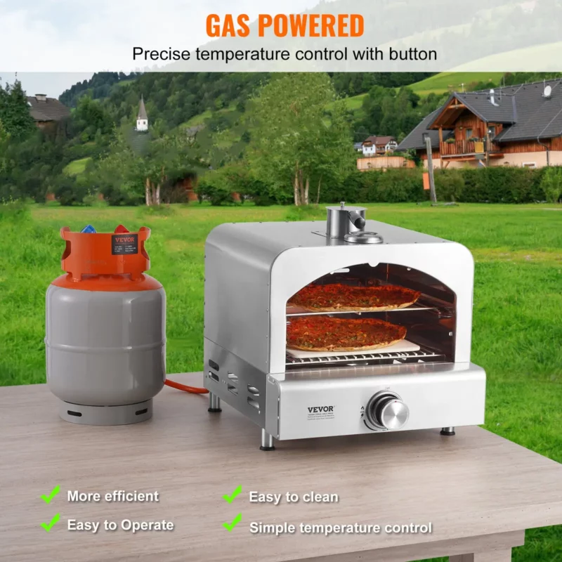 11" Outdoor Pizza Oven Portable Gas Oven 430 Stainless Steel for Camping - Image 12