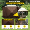 Camping Gazebo Screen Tent, 12*12ft, 6 Sided Pop-up Canopy Shelter Tent with Mesh Windows, Portable Carry Bag, Stakes, Large Shade Tents for Outdoor Camping, Lawn and Backyard, Brown/Beige - Image 24