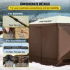 Camping Gazebo Screen Tent, 12*12ft, 6 Sided Pop-up Canopy Shelter Tent with Mesh Windows, Portable Carry Bag, Stakes, Large Shade Tents for Outdoor Camping, Lawn and Backyard, Brown/Beige - Image 25
