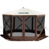 Camping Gazebo Screen Tent, 12*12ft, 6 Sided Pop-up Canopy Shelter Tent with Mesh Windows, Portable Carry Bag, Stakes, Large Shade Tents for Outdoor Camping, Lawn and Backyard, Brown/Beige - Image 27
