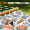 Double Quilted Fabric Hammock, 12 FT Double Hammock with Hardwood Spreader Bars, 2 Person Quilted Hammock with Detachable Pillow and Chains for Camping Outdoor Patio Yard Beach, 480 lbs Capacity - Image 13