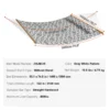 Double Quilted Fabric Hammock, 12 FT Double Hammock with Hardwood Spreader Bars, 2 Person Quilted Hammock with Detachable Pillow and Chains for Camping Outdoor Patio Yard Beach, 480 lbs Capacity - Image 16