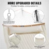 Double Quilted Fabric Hammock, 12 FT Double Hammock with Curved Spreader Bars, 2 Person Quilted Hammock with Detachable Pillow and Chains for Camping Outdoor Patio Yard Beach, 480 lbs Capacity - Image 14