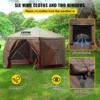 Camping Gazebo Screen Tent, 12*12ft, 6 Sided Pop-up Canopy Shelter Tent with Mesh Windows, Portable Carry Bag, Stakes, Large Shade Tents for Outdoor Camping, Lawn and Backyard, Brown/Beige - Image 32