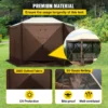 Camping Gazebo Screen Tent, 12*12ft, 6 Sided Pop-up Canopy Shelter Tent with Mesh Windows, Portable Carry Bag, Stakes, Large Shade Tents for Outdoor Camping, Lawn and Backyard, Brown/Beige - Image 34