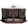 Camping Gazebo Screen Tent, 12*12ft, 6 Sided Pop-up Canopy Shelter Tent with Mesh Windows, Portable Carry Bag, Stakes, Large Shade Tents for Outdoor Camping, Lawn and Backyard, Brown/Beige - Image 37
