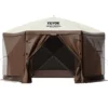 Camping Gazebo Screen Tent, 12*12ft, 6 Sided Pop-up Canopy Shelter Tent with Mesh Windows, Portable Carry Bag, Stakes, Large Shade Tents for Outdoor Camping, Lawn and Backyard, Brown/Beige - Image 38