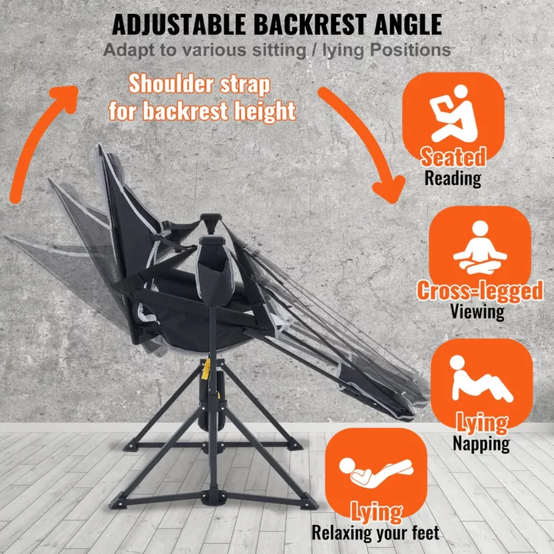 VEVOR Camping Chair Hammock Chair 300 lbs Load Capacity Hammock Folding Chair - Image 2