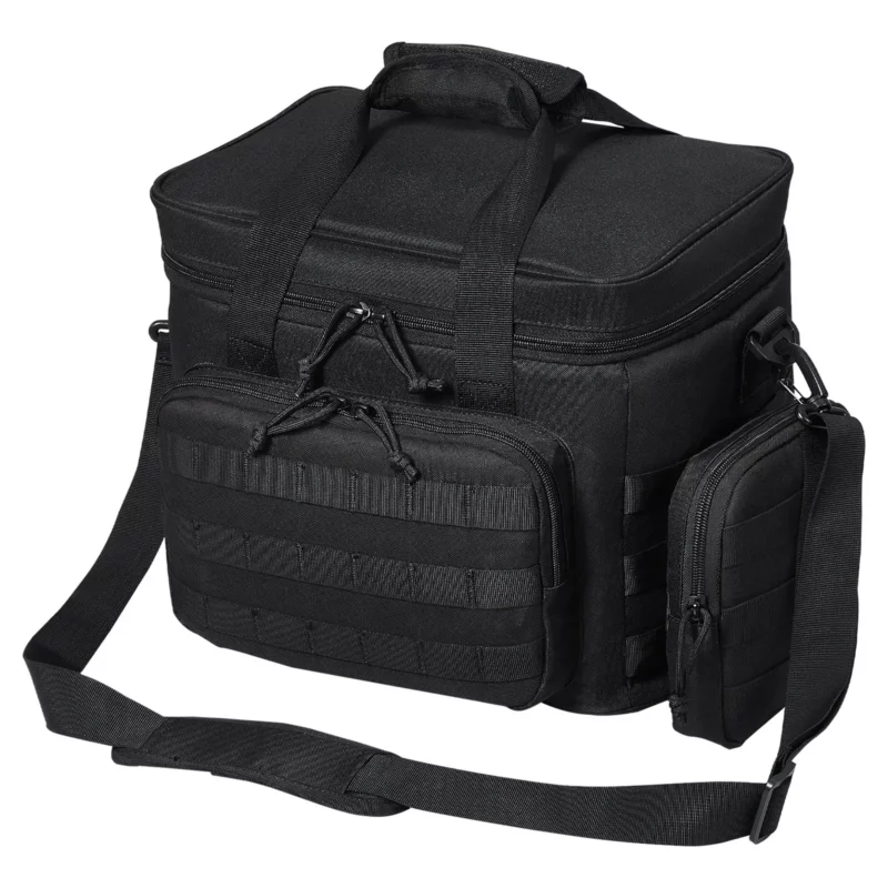 Cooler Bag, 20L Insulated Lunch Bag with Molle Design and Multi-Pocket, 600D Cooler Lunch Box with Removable Storage Bags, Soft Cooler for Office, Picnic, Hiking, Beach or Beverage, Black - Image 9