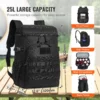 Cooler Bag, 25L Insulated Lunch Bag with Molle Design and Multi-Pocket, 600D Cooler Lunch Box with Removable Storage Bags, Soft Cooler for Office, Picnic, Hiking, Beach or Beverage, Black - Image 2