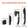 Hunting Knife and Hatchet Axe Combo Set Sheath Fixed Blade Knife Camping - Image 3