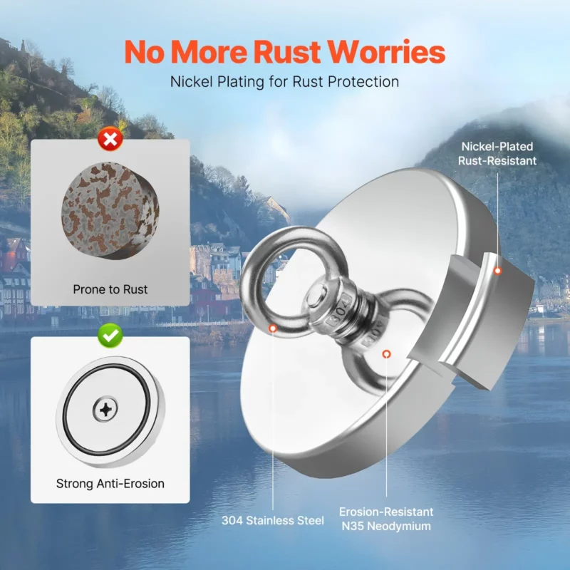 Fishing Magnet Super Strong Heavy Duty Rare Earth Neodymium Pull Force 700 LBS - Image 3