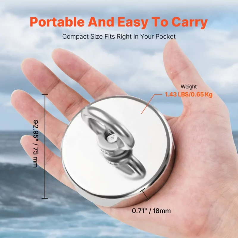 Fishing Magnet Super Strong Heavy Duty Rare Earth Neodymium Pull Force 700 LBS - Image 4
