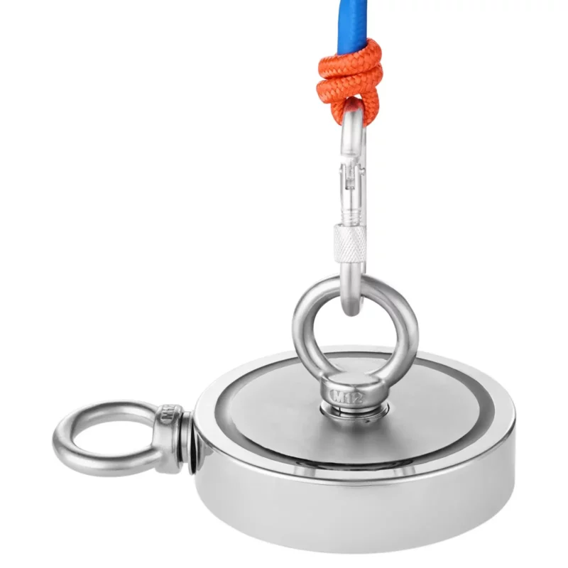 2000 LBS Strong Fishing Magnet Kit Double Sided Pull Force and Rope Carabiner - Image 10