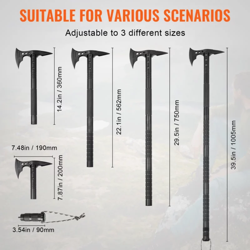 Survival Shovel Survival Axe 28-in-1 Camping Folding Shovels with Hatchet - Image 2