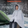 Camping Blanket 79" x 59" Wearable Warm Stadium Blanket Outdoor Light Grey