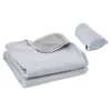 Camping Blanket 79" x 59" Wearable Warm Stadium Blanket Outdoor Light Grey - Image 9