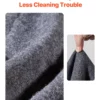 Wool Camping Blanket 64" x 88" Warm for Camping Hiking Travel Light Grey - Image 2