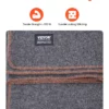 Wool Camping Blanket 64" x 88" Warm for Camping Hiking Travel Light Grey - Image 3