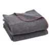 Wool Camping Blanket 64" x 88" Warm for Camping Hiking Travel Light Grey - Image 10