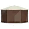 Camping Gazebo Screen Tent, 12*12ft, 6 Sided Pop-up Canopy Shelter Tent with Mesh Windows, Portable Carry Bag, Stakes, Large Shade Tents for Outdoor Camping, Lawn and Backyard, Brown/Beige - Image 50