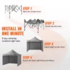 10x10 FT Pop up Canopy with Removable Sidewalls, Instant Canopies Portable Gazebo & Wheeled Bag, UV Resistant Waterproof, Enclosed Canopy Tent for Outdoor Events, Patio, Backyard, Party, Camping - Image 24