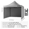 10x10 FT Pop up Canopy with Removable Sidewalls, Instant Canopies Portable Gazebo & Wheeled Bag, UV Resistant Waterproof, Enclosed Canopy Tent for Outdoor Events, Patio, Backyard, Party, Camping - Image 27