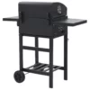 Charcoal-Fueled BBQ Grill with Bottom Shelf Black - Image 4