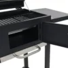 Charcoal-Fueled BBQ Grill with Bottom Shelf Black - Image 8