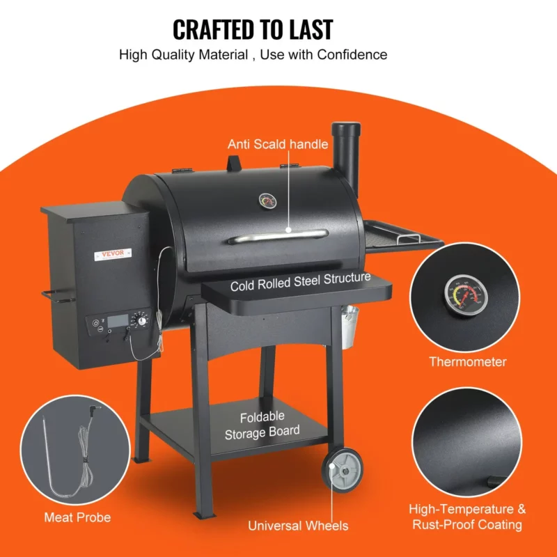 53" Heavy Duty Charcoal Grill BBQ Portable Grill with Cart Outdoor Cooking - Image 5
