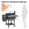 53" Heavy Duty Charcoal Grill BBQ Portable Grill with Cart Outdoor Cooking - Image 6