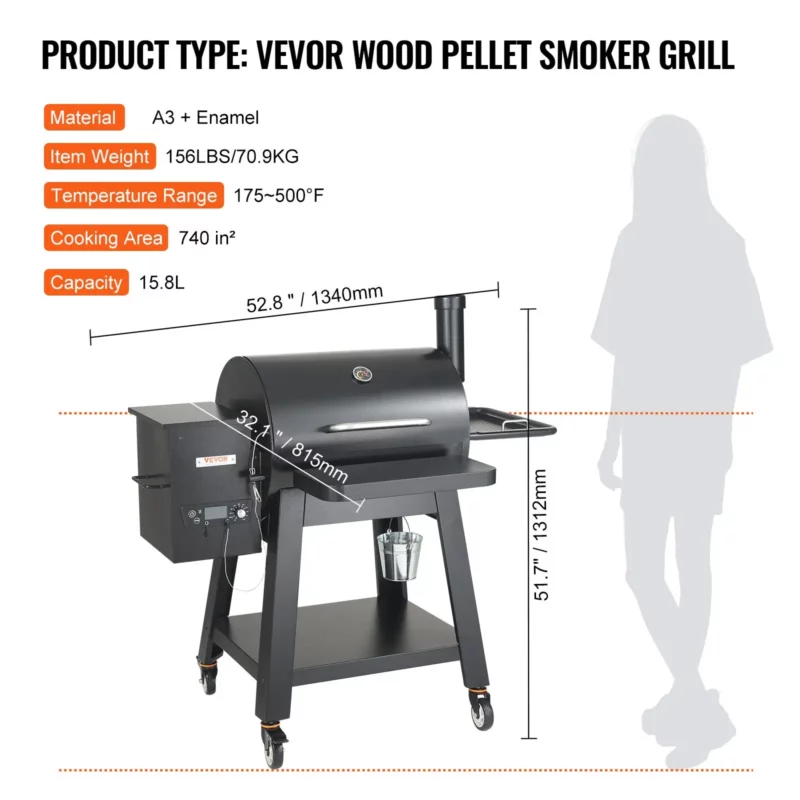 53" Heavy Duty Charcoal Grill BBQ Portable Grill with Cart Outdoor Cooking - Image 6