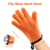 Silicone Smoker Oven Gloves, Non-Slip Heat Resident BBQ Grill Gloves with Fingers, Waterproof & Hangable Design, Easy to Clean & Store, for Grilling, Oven, BBQ, Baking, Frying - Image 4