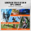 Double Braided Polyester Rope, 3/4 in x 220 ft, 24 Strands, 20000 LBS Breaking Strength Outdoor Rope, Arborist Rigging Rope for Rock Hiking Camping Swing Rappelling Rescue, Orange/Black - Image 3