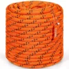Double Braided Polyester Rope, 3/4 in x 220 ft, 24 Strands, 20000 LBS Breaking Strength Outdoor Rope, Arborist Rigging Rope for Rock Hiking Camping Swing Rappelling Rescue, Orange/Black - Image 8