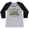 I LOVE CAMPING (POCKET CAMP PARODY) WOMEN'S TRI-BLEND BASEBALL TEE