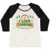 I LOVE CAMPING (POCKET CAMP PARODY) WOMEN'S TRI-BLEND BASEBALL TEE - Image 2