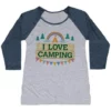 I LOVE CAMPING (POCKET CAMP PARODY) WOMEN'S TRI-BLEND BASEBALL TEE - Image 3