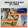 Double Braided Polyester Rope, 3/4 in x 220 ft, 24 Strands, 20000 LBS Breaking Strength Outdoor Rope, Arborist Rigging Rope for Rock Hiking Camping Swing Rappelling Rescue, Orange/Black - Image 13