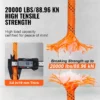 Double Braided Polyester Rope, 3/4 in x 220 ft, 24 Strands, 20000 LBS Breaking Strength Outdoor Rope, Arborist Rigging Rope for Rock Hiking Camping Swing Rappelling Rescue, Orange/Black - Image 14