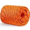 Double Braided Polyester Rope, 3/4 in x 220 ft, 24 Strands, 20000 LBS Breaking Strength Outdoor Rope, Arborist Rigging Rope for Rock Hiking Camping Swing Rappelling Rescue, Orange/Black - Image 20