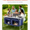 Camping Kitchen Table Folding Portable Cook Station 3 Adjustable Height Aluminum