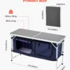 Camping Kitchen Table Folding Portable Cook Station 3 Adjustable Height Aluminum - Image 5