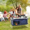 Camping Kitchen Table Folding Portable Cook Station 3 Adjustable Height Aluminum - Image 7