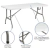 Tent Set-10'x10' Wheeled Blue Canopy Tent, 6-Foot Table, 4 White Folding Chairs - Image 4